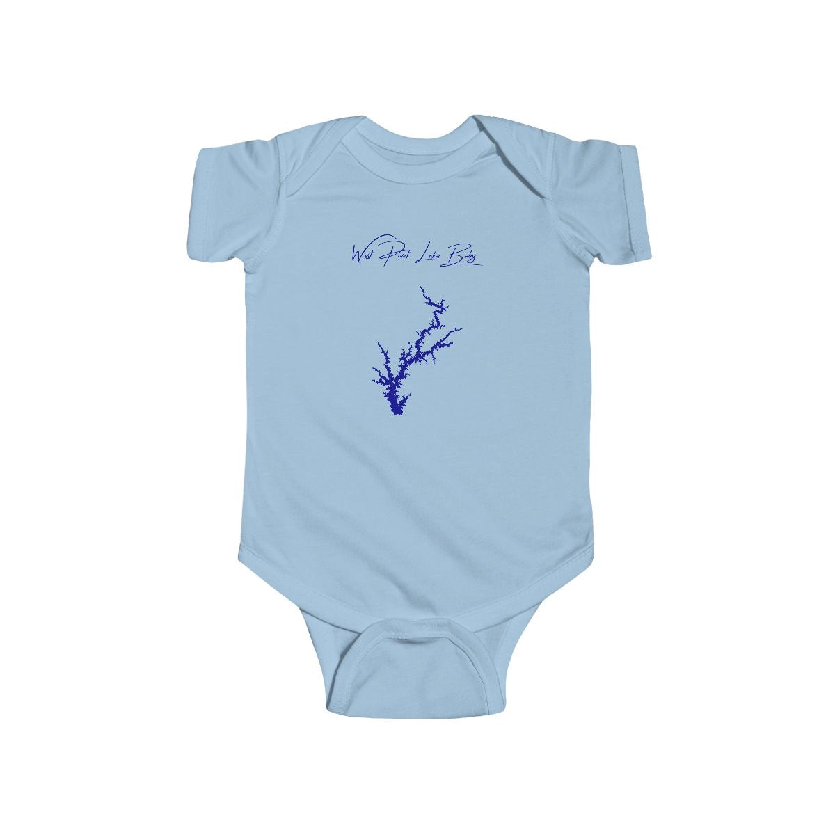 Alabama  West  Point  Lake  Onesie  front  position  view  from  front  light  blue.webp
