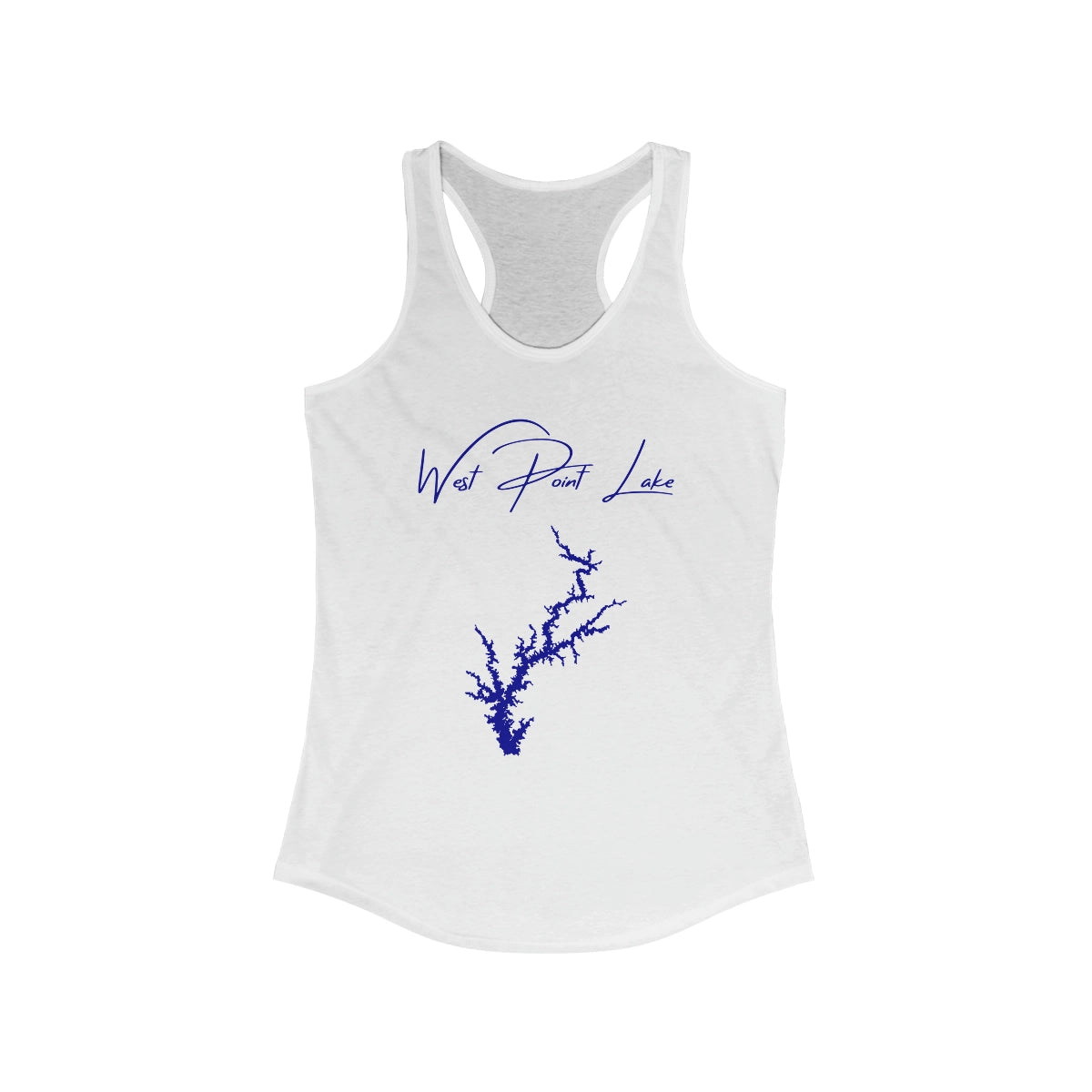 Alabama  West  Point  Lake  Racerback-Tank  front  position  view  from  front  solid  white.webp