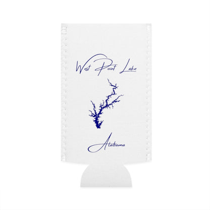 Alabama  West  Point  Lake  Slim  Can  Koozie  front  position  view  from  flat-front  white.webp