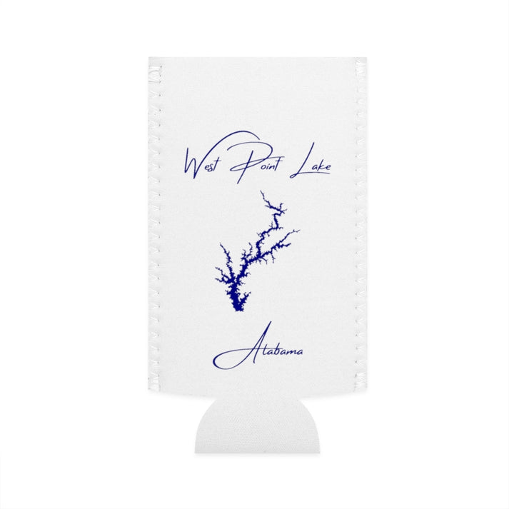 Alabama  West  Point  Lake  Slim  Can  Koozie  front  position  view  from  flat-front  white.webp