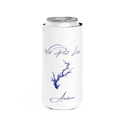 Alabama  West  Point  Lake  Slim  Can  Koozie  front  position  view  from  front  white.webp