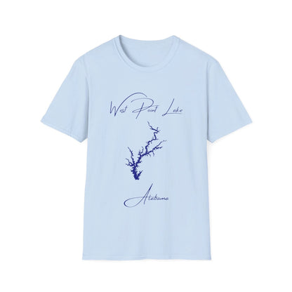 Alabama  West  Point  Lake  T-shirt  front  position  view  from  front  light  blue.webp