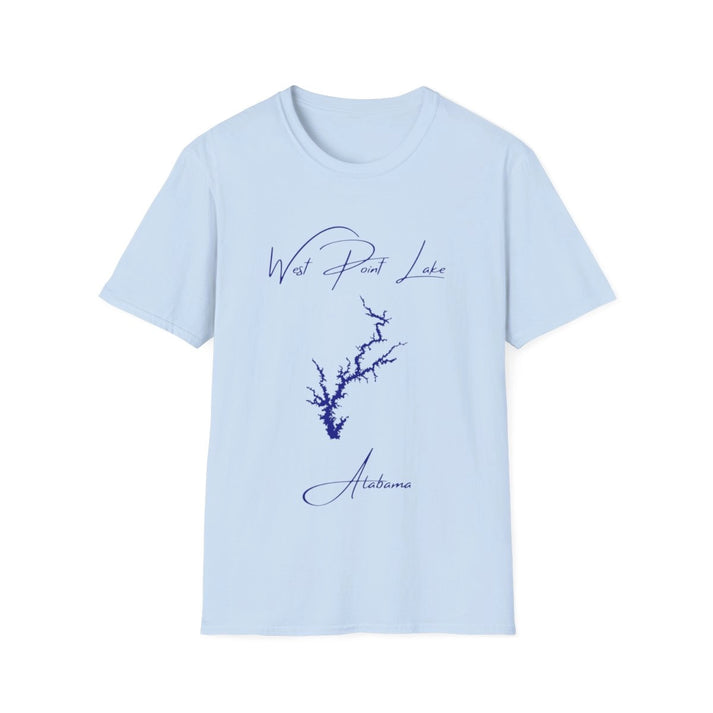 Alabama  West  Point  Lake  T-shirt  front  position  view  from  front  light  blue.webp