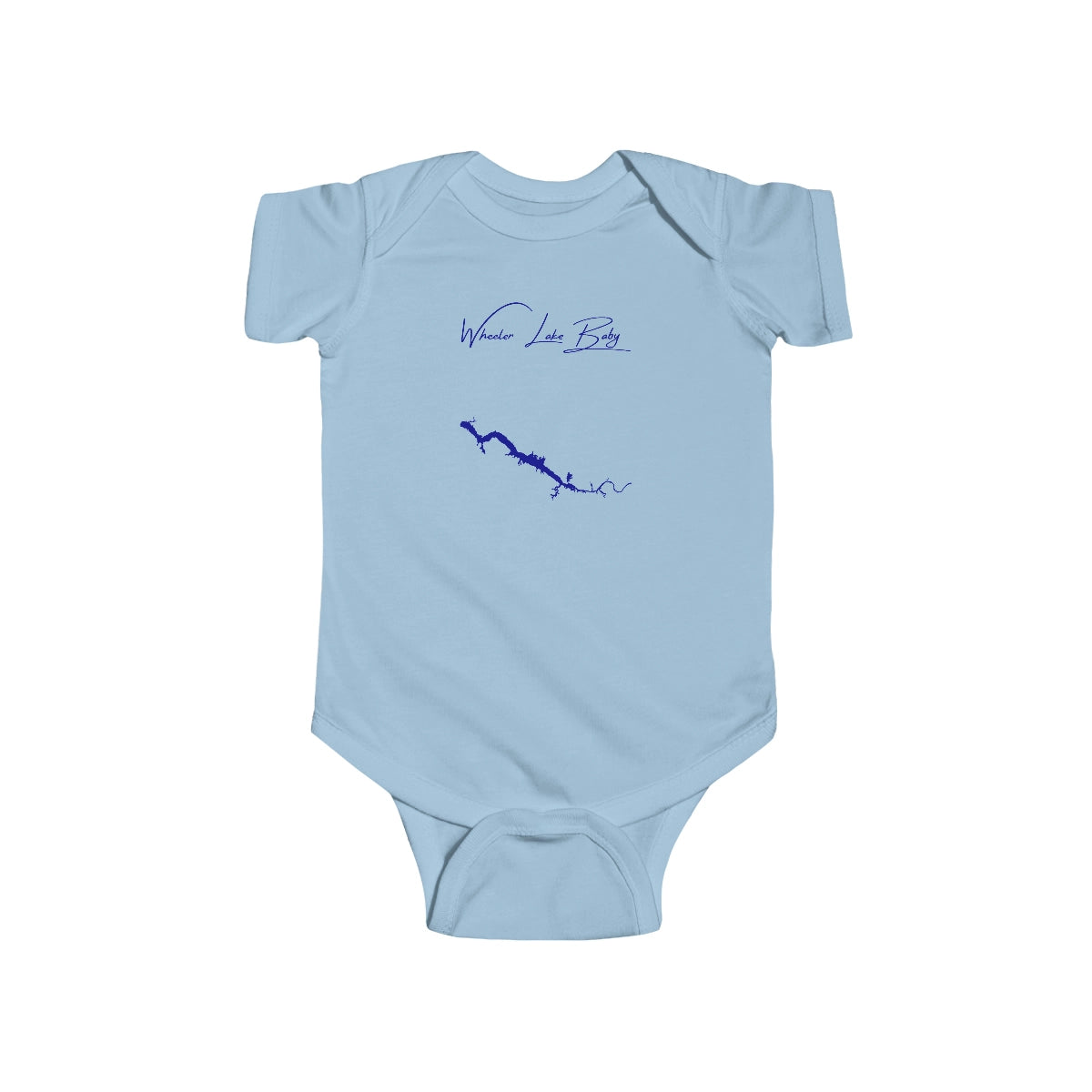 Alabama  Wheeler  Lake  Onesie  front  position  view  from  front  light  blue.webp