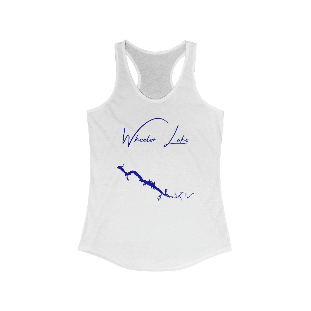 Alabama  Wheeler  Lake  Racerback-Tank  front  position  view  from  front  solid  white.webp