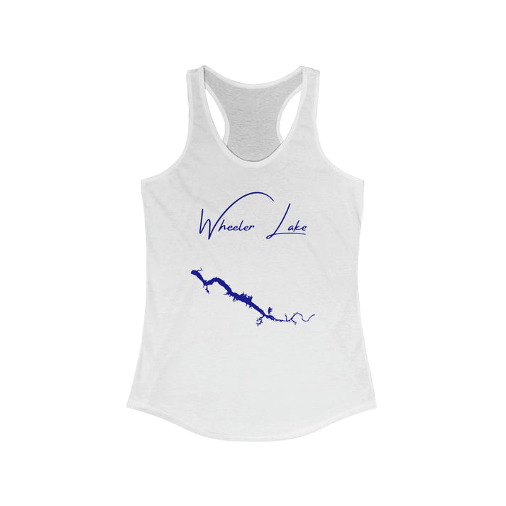 Alabama  Wheeler  Lake  Racerback-Tank  front  position  view  from  front  solid  white.webp