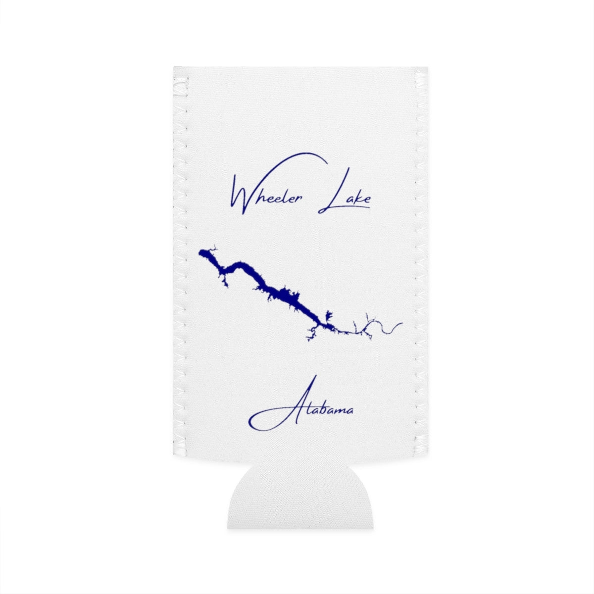 Alabama  Wheeler  Lake  Slim  Can  Koozie  front  position  view  from  flat-front  white.webp