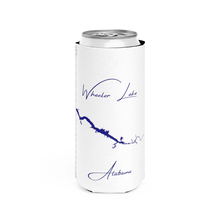 Alabama  Wheeler  Lake  Slim  Can  Koozie  front  position  view  from  front  white.webp