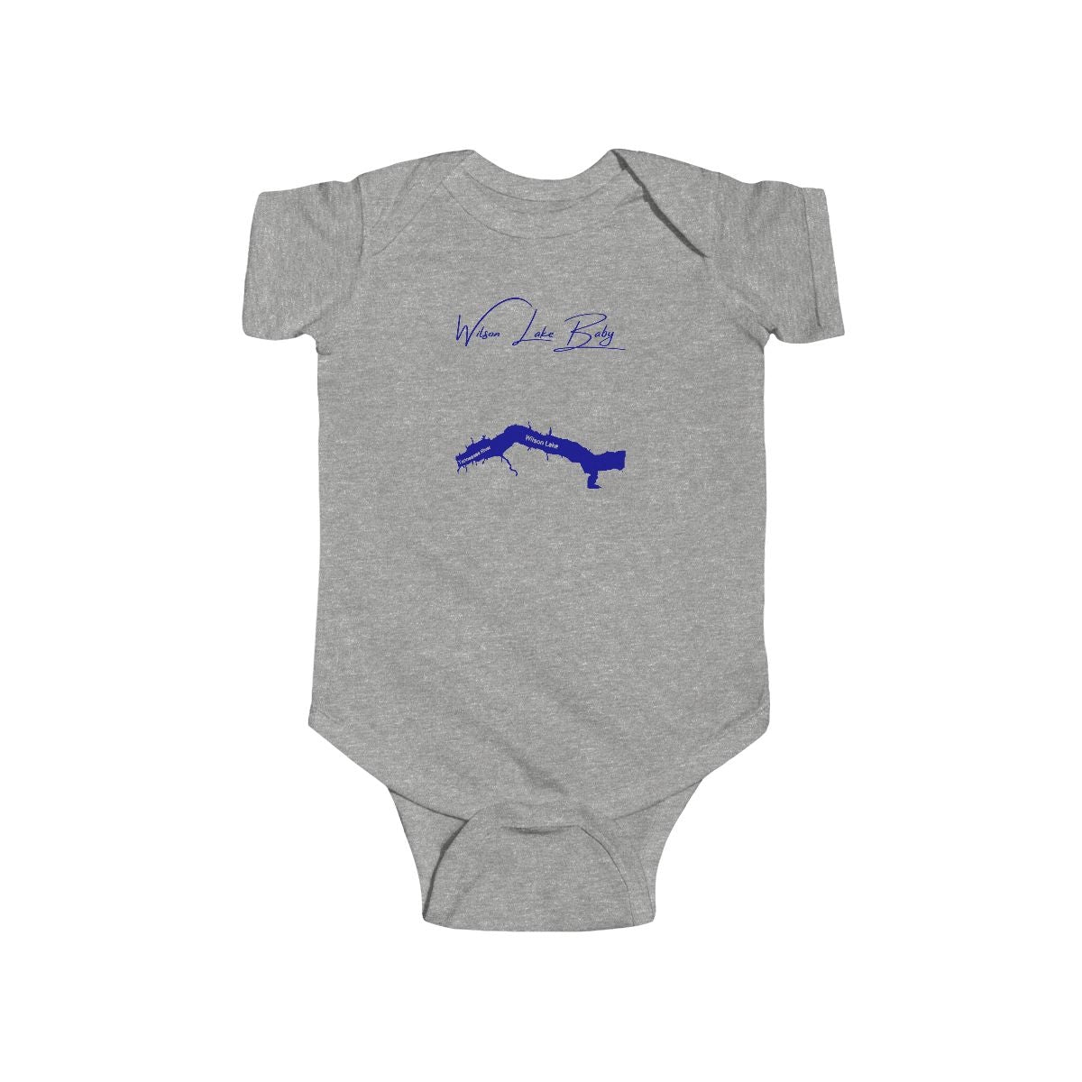 Alabama  Wilson  Lake  Onesie  front  position  view  from  front  heather.webp