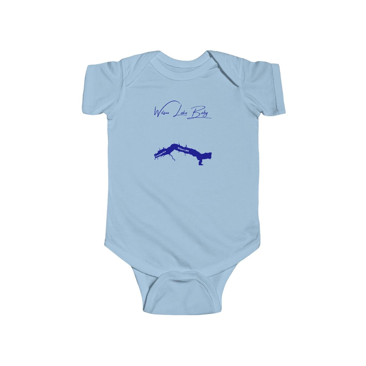 Alabama  Wilson  Lake  Onesie  front  position  view  from  front  light  blue.webp