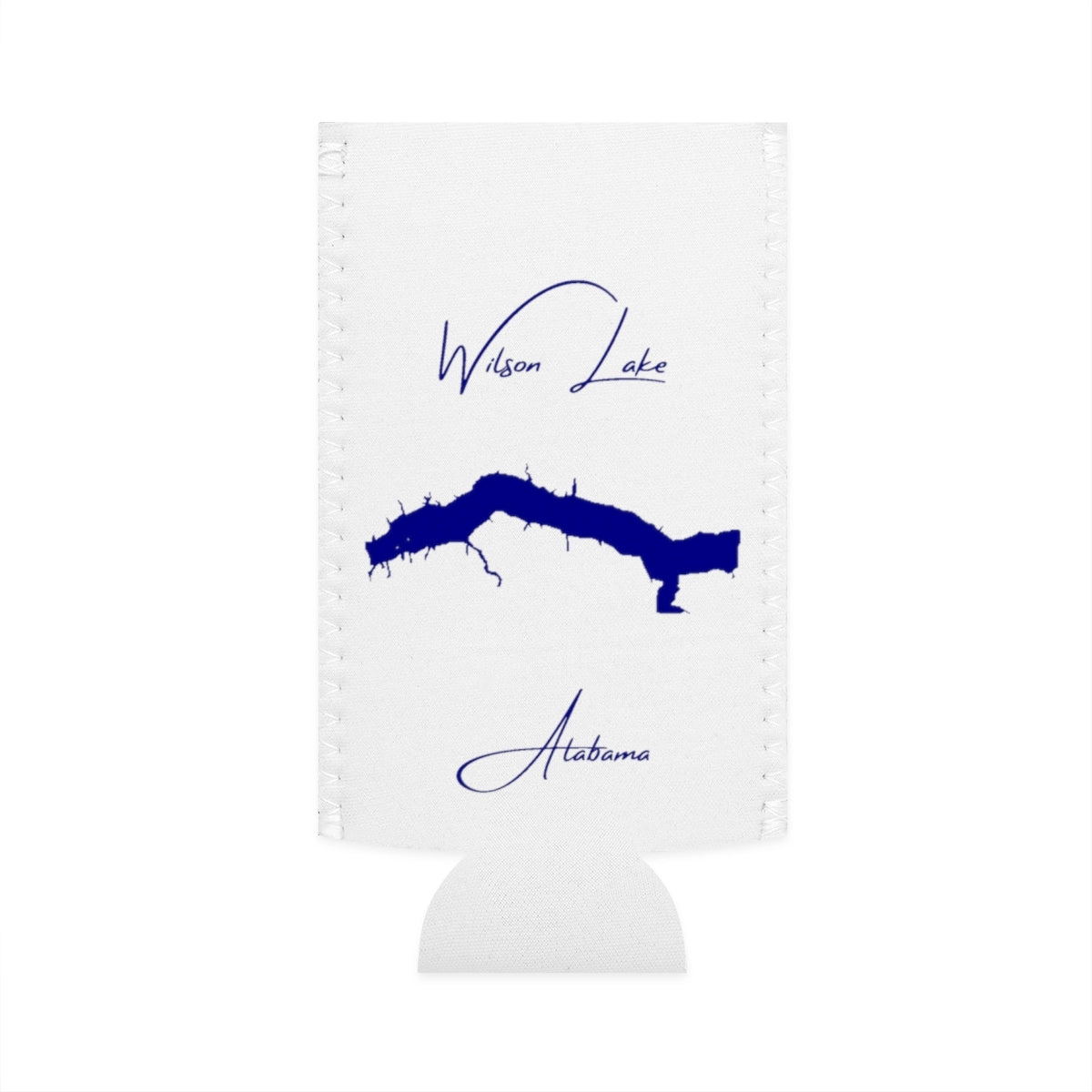 Alabama  Wilson  Lake  Slim  Can  Koozie  front  position  view  from  flat-front  white.webp