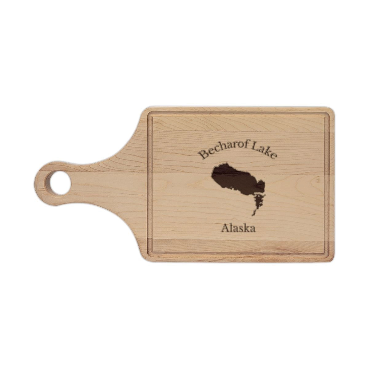 Alaska  Becharof  Lake  Engraved  Cutting  Board  front  position  view  from  front  maple.webp