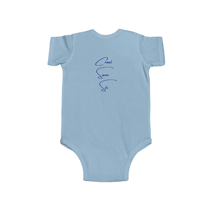 Alaska  Becharof  Lake  Onesie  back  position  view  from  back  light  blue