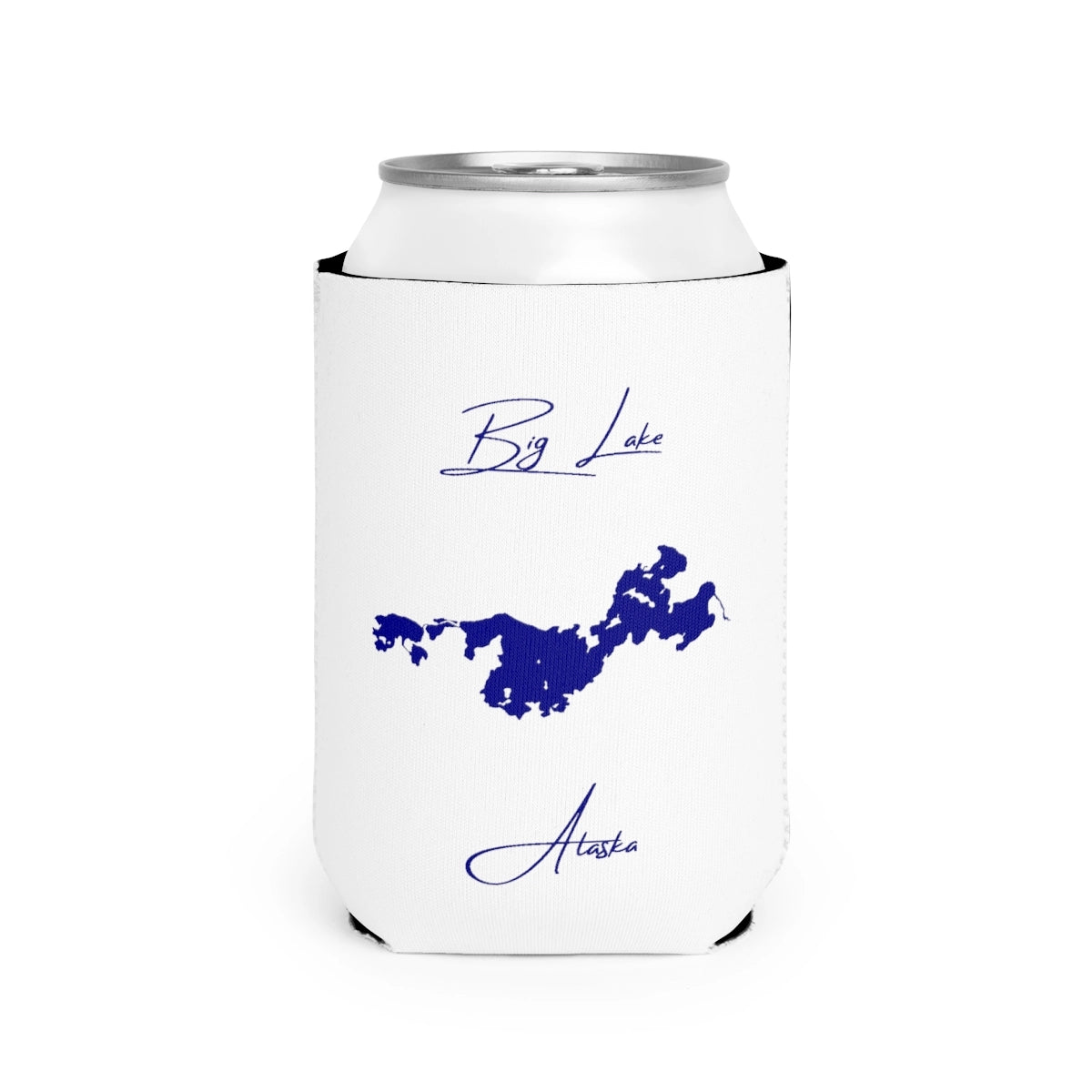Alaska  Big  Lake  Can  Koozie  front  position  view  from  front-2  white.webp