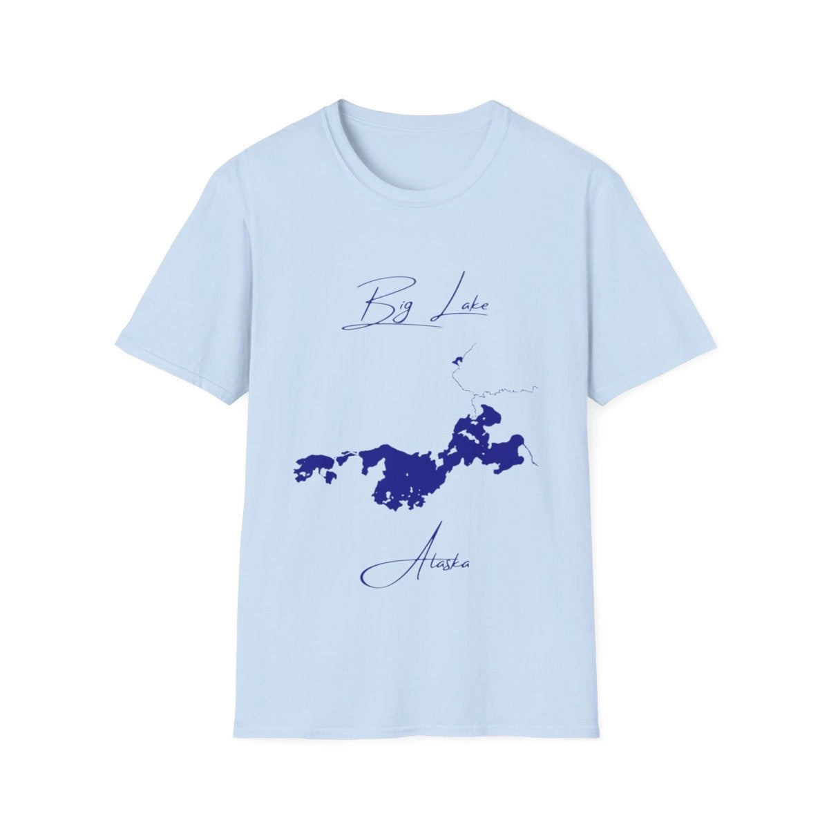 Alaska  Big  Lake  T-shirt  front  position  view  from  front  light  blue.webp