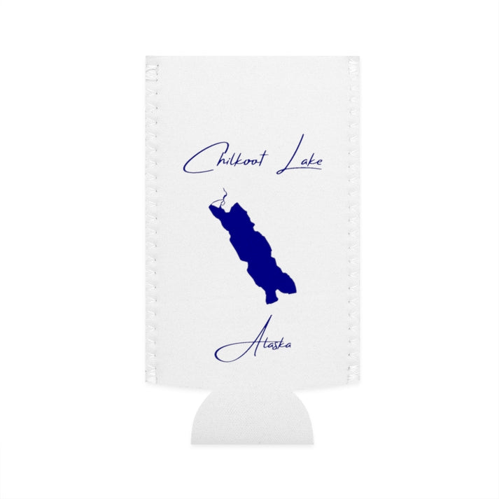 Alaska  Chilkoot  Lake  Slim  Can  Koozie  front  position  view  from  flat-front  white.webp