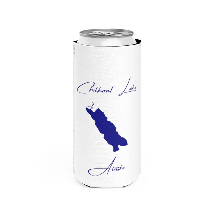Alaska  Chilkoot  Lake  Slim  Can  Koozie  front  position  view  from  front  white.webp