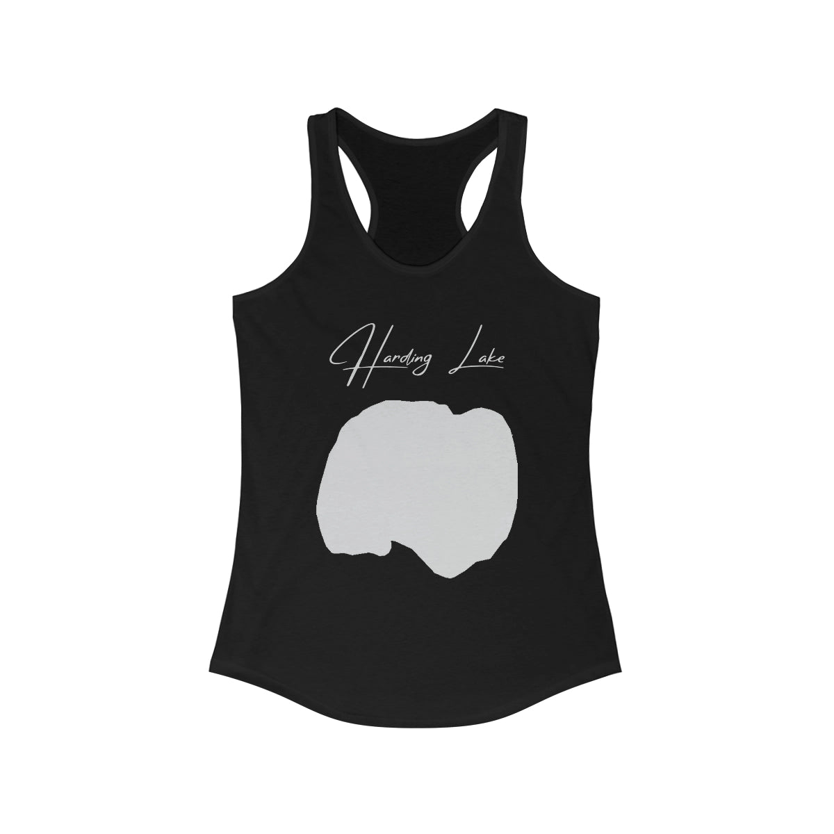 Alaska  Harding  Lake  Racerback-Tank  front  position  view  from  front  solid  black.webp