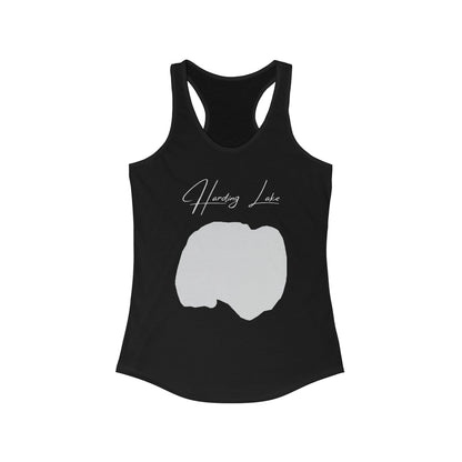 Alaska  Harding  Lake  Racerback-Tank  front  position  view  from  front  solid  black.webp