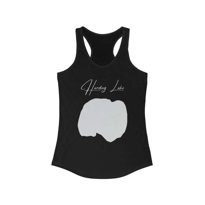 Alaska  Harding  Lake  Racerback-Tank  front  position  view  from  front  solid  black.webp