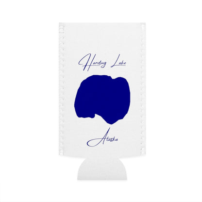 Alaska  Harding  Lake  Slim  Can  Koozie  front  position  view  from  flat-front  white.webp
