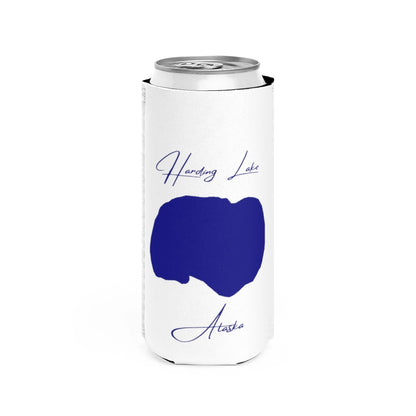 Alaska  Harding  Lake  Slim  Can  Koozie  front  position  view  from  front  white.webp
