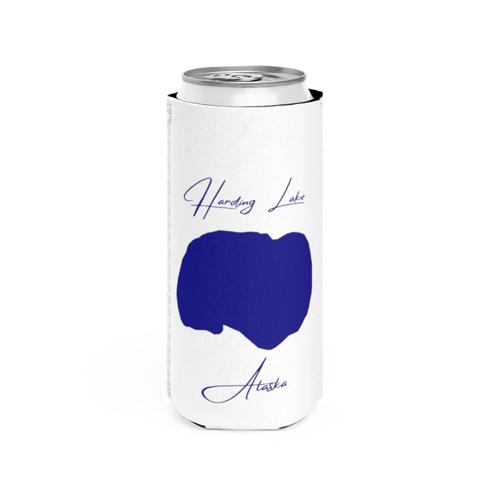 Alaska  Harding  Lake  Slim  Can  Koozie  front  position  view  from  front  white.webp