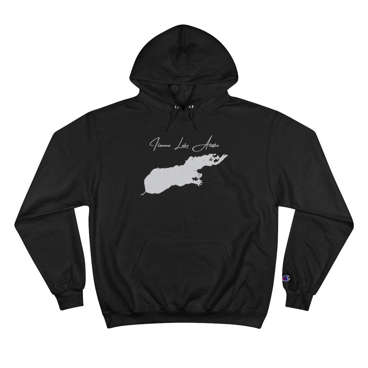 Alaska  Iliamna  Lake  Hoodie  front  position  view  from  front  black.webp
