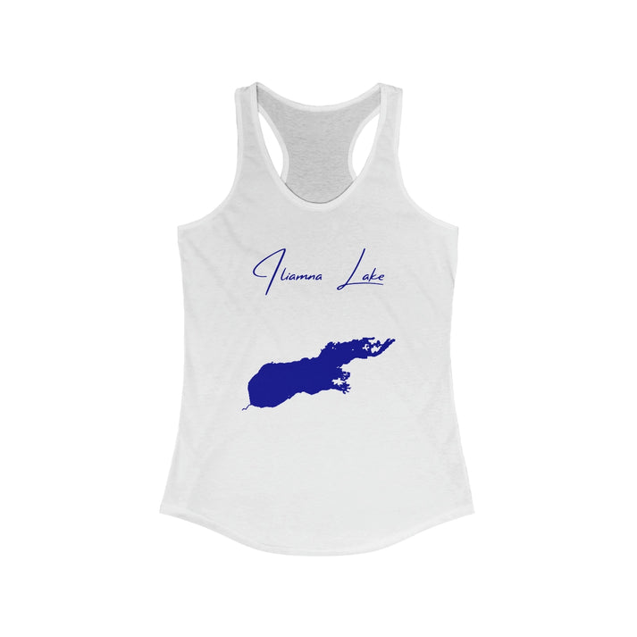 Alaska  Iliamna  Lake  Racerback-Tank  front  position  view  from  front  solid  white.webp