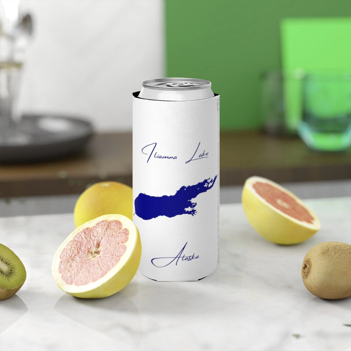 Alaska  Iliamna  Lake  Slim  Can  Koozie  front  position  view  from  context-2  white.webp