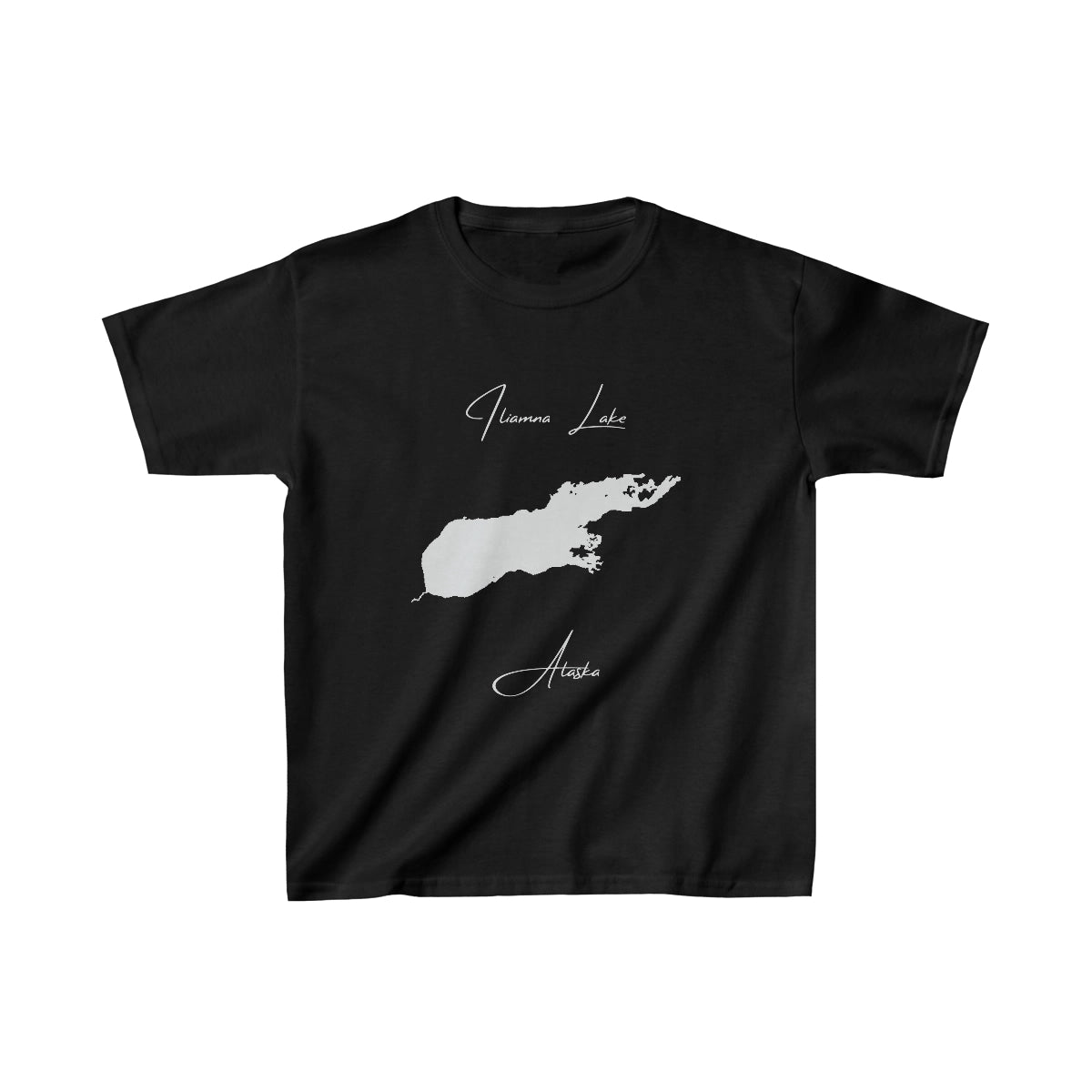 Alaska  Iliamna  Lake  Youth  T-shirt  front  position  view  from  front  black.webp