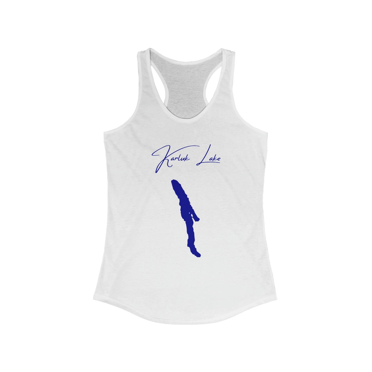 Alaska  Karluk  Lake  Racerback-Tank  front  position  view  from  front  solid  white.webp