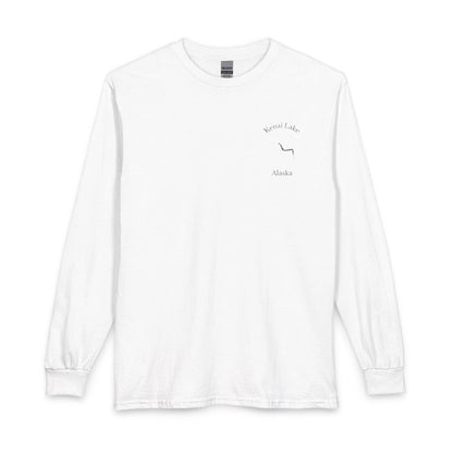 Alaska  Kenai  Lake  Long  Sleeve  Fishing  T-shirt  front  position  view  from  front  white.webp
