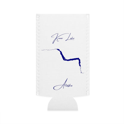 Alaska  Kenai  Lake  Slim  Can  Koozie  front  position  view  from  flat-front  white.webp