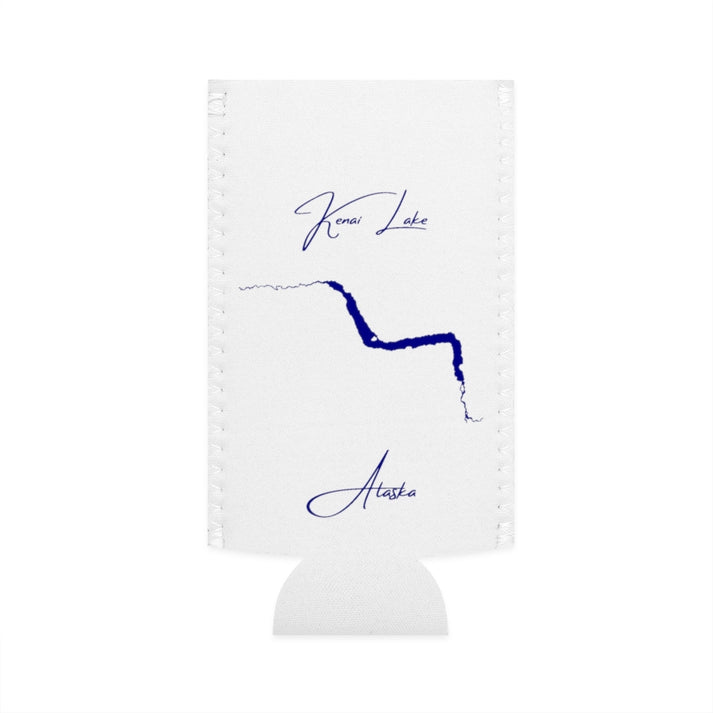 Alaska  Kenai  Lake  Slim  Can  Koozie  front  position  view  from  flat-front  white.webp