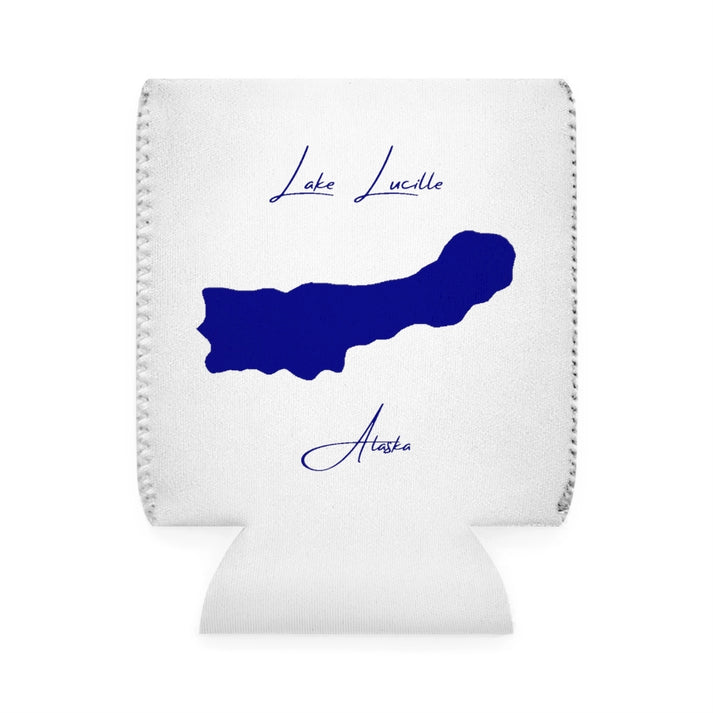 Alaska  Lake  Lucille  Can  Koozie  front  position  view  from  front-1  white.webp