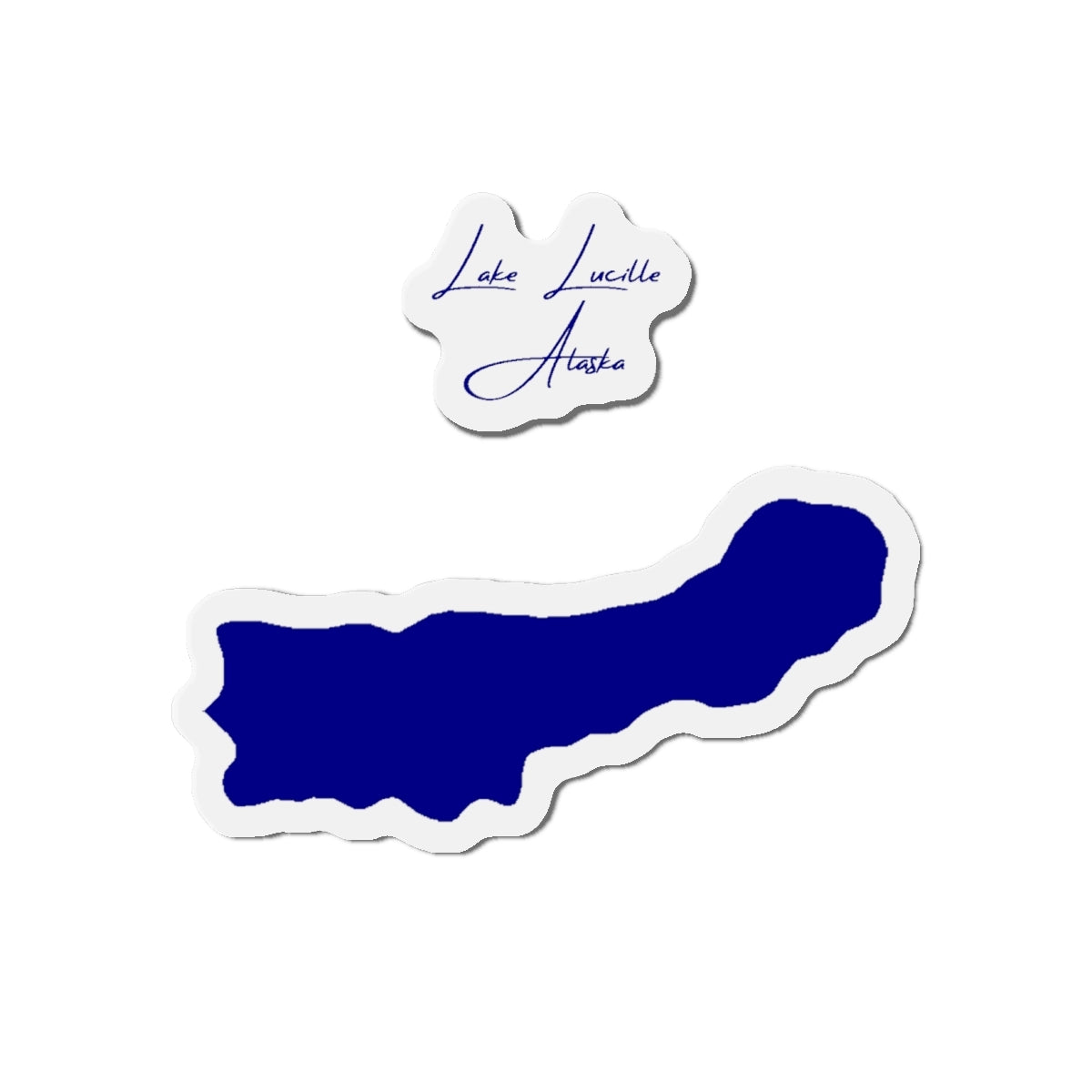 Alaska  Lake  Lucille  Die  Cut  Magnet  front  position  view  from  front  4  x  4.webp