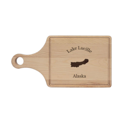 Alaska  Lake  Lucille  Engraved  Cutting  Board  front  position  view  from  front  maple.webp