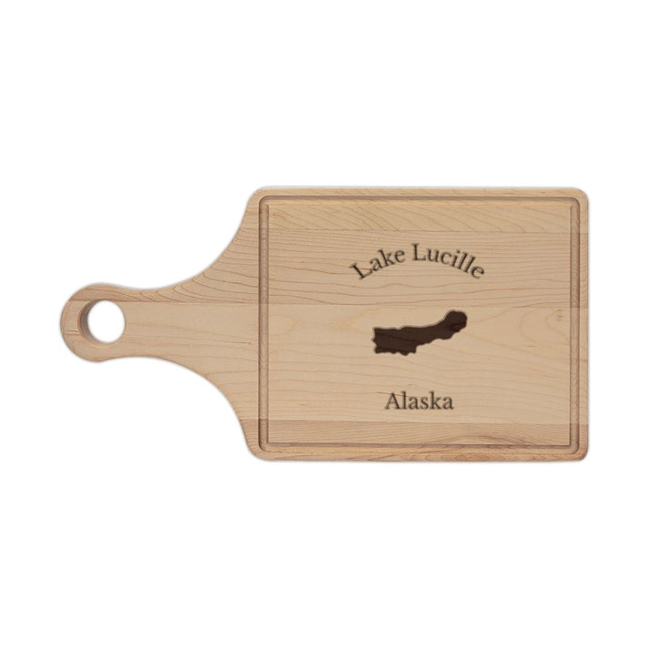 Alaska  Lake  Lucille  Engraved  Cutting  Board  front  position  view  from  front  maple.webp