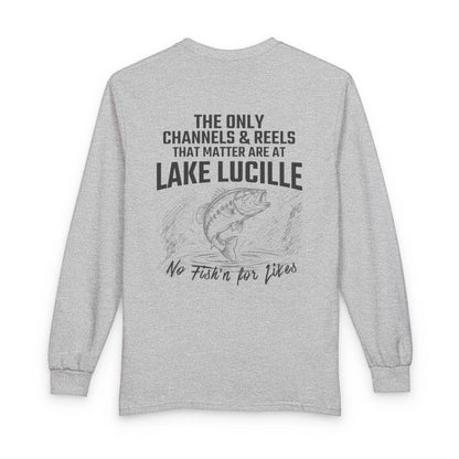 Alaska  Lake  Lucille  Long  Sleeve  Fishing  T-shirt  back  position  view  from  back  sport  grey.webp