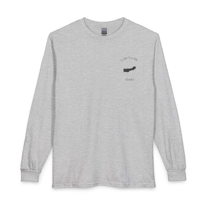 Alaska  Lake  Lucille  Long  Sleeve  Fishing  T-shirt  front  position  view  from  front  sport  grey.webp