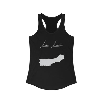 Alaska  Lake  Lucille  Racerback-Tank  front  position  view  from  front  solid  black.webp