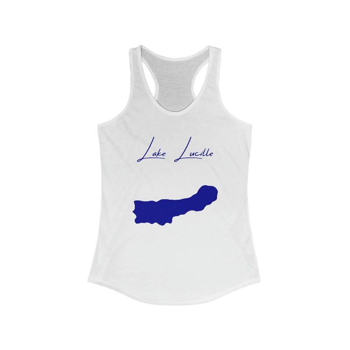 Alaska  Lake  Lucille  Racerback-Tank  front  position  view  from  front  solid  white.webp