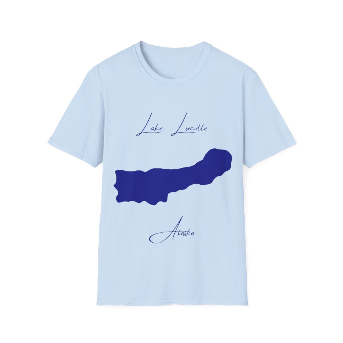 Alaska  Lake  Lucille  T-shirt  front  position  view  from  front  light  blue.webp