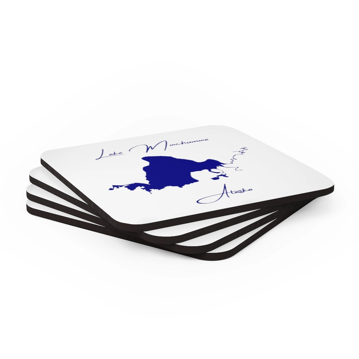 Alaska  Lake  Minchumina  Coaster  Set  front  position  view  from  stacked  3.75  x  3.75.webp