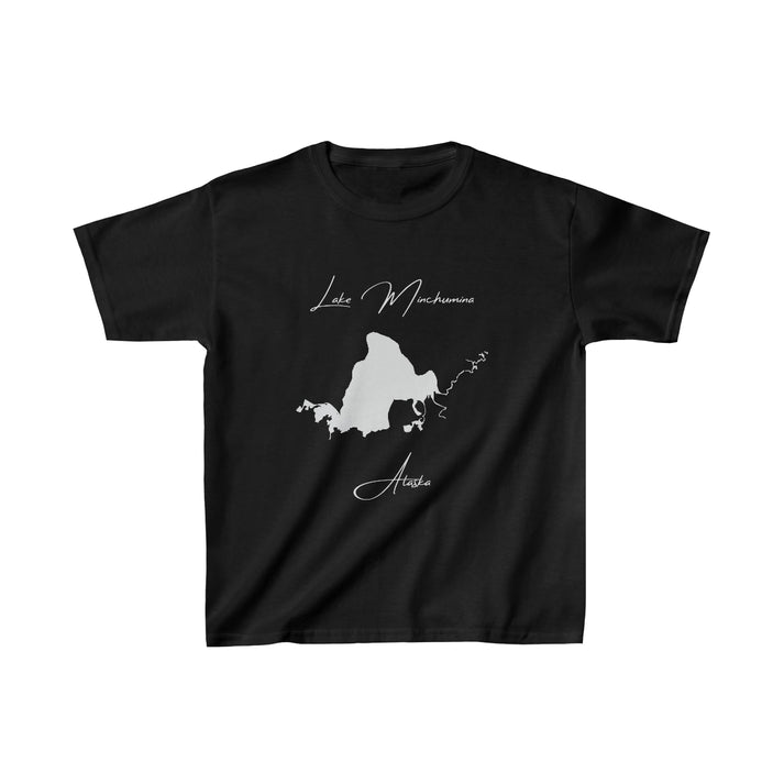 Alaska  Lake  Minchumina  Youth  T-shirt  front  position  view  from  front  black.webp