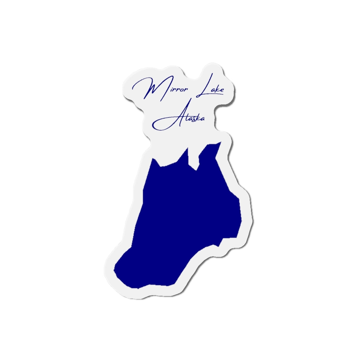 Alaska  Mirror  Lake  Die  Cut  Magnet  front  position  view  from  front  4  x  4.webp