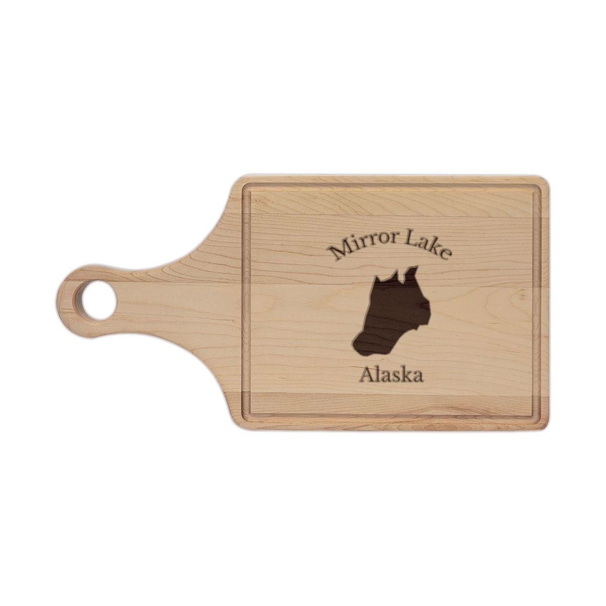 Alaska  Mirror  Lake  Engraved  Cutting  Board  front  position  view  from  front  maple.webp
