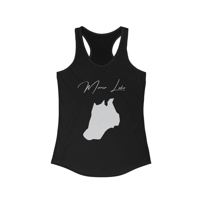 Alaska  Mirror  Lake  Racerback-Tank  front  position  view  from  front  solid  black.webp