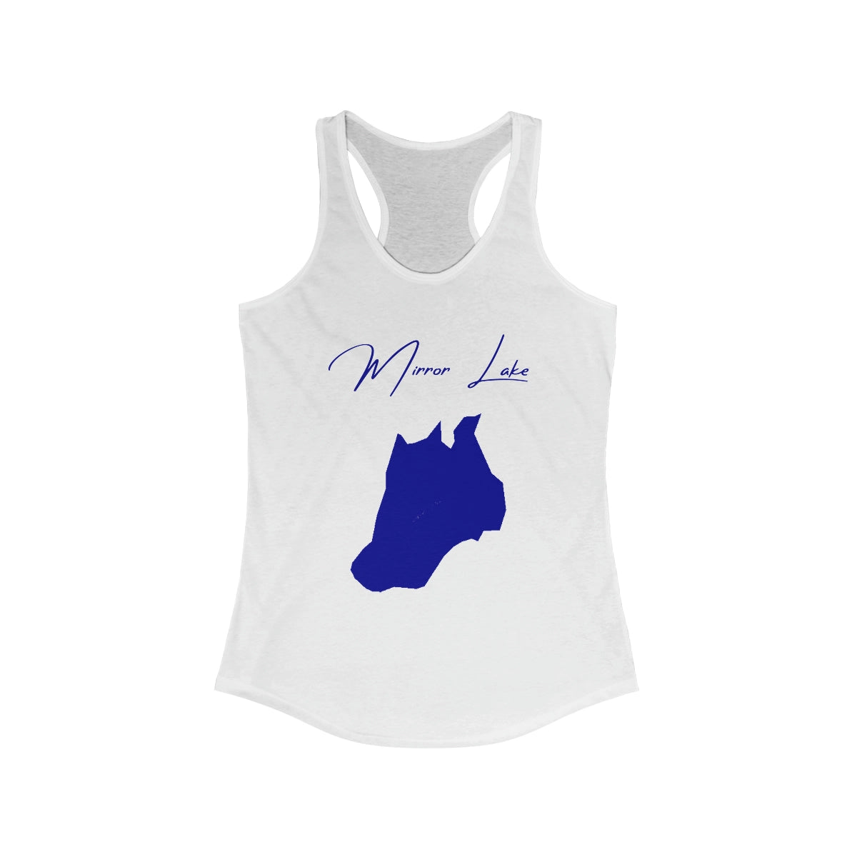 Alaska  Mirror  Lake  Racerback-Tank  front  position  view  from  front  solid  white.webp